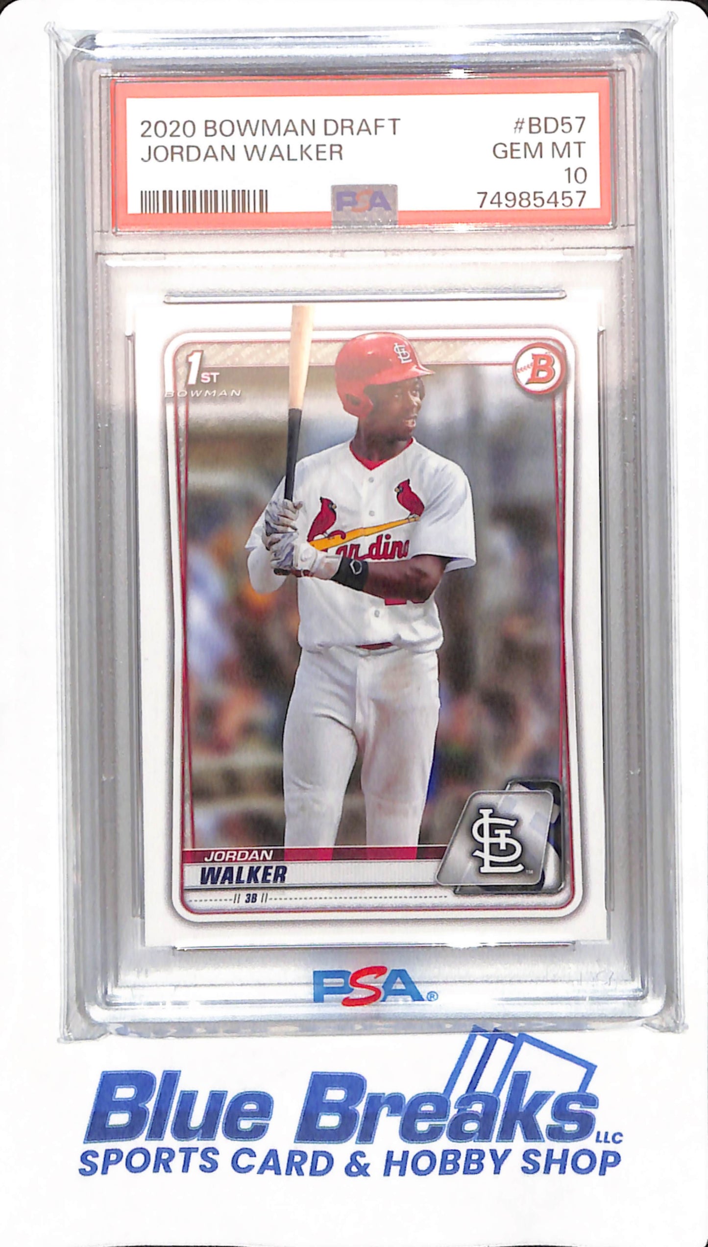 2020 Bowman Draft - Jordan Walker - # BD57 - St Louis Cardinals - Baseball - PSA 10