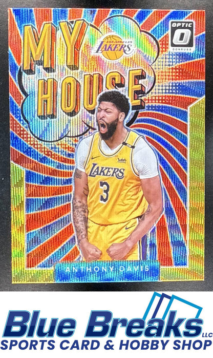 2021 Panini Donruss Optic Anthony Davis #11 My House Gold Wave Prizm Los Angeles Lakers
