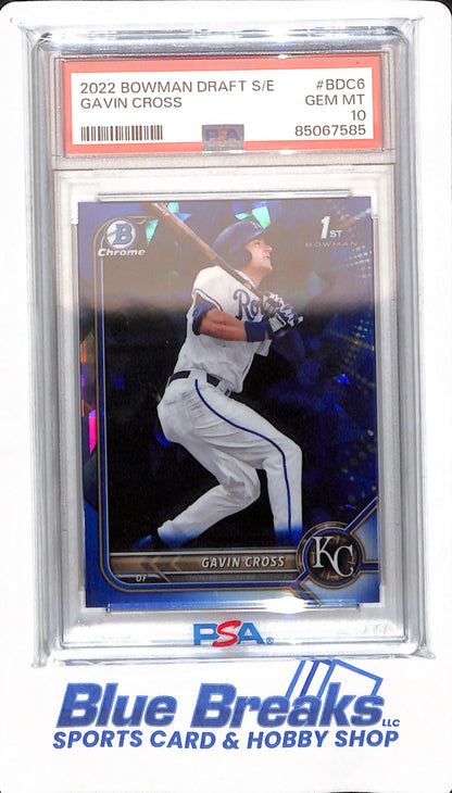 2022 Bowman Draft - Gavin Cross - # BDC 6 - PSA 1 - Kansas City Royals - Baseball - Sapphire