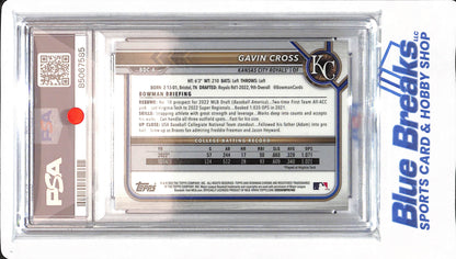 2022 Bowman Draft - Gavin Cross - # BDC 6 - PSA 1 - Kansas City Royals - Baseball - Sapphire