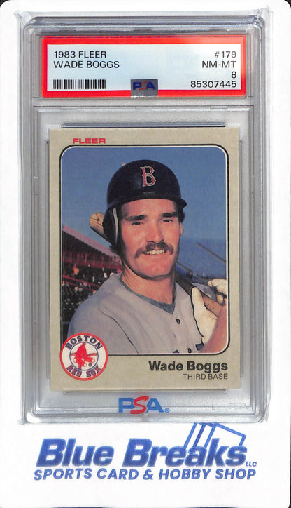 1983 Fleer - Wade Boggs - #179 - PSA 8 - Boston Red Sox - Baseball