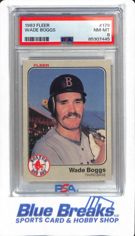 1983 Fleer - Wade Boggs - #179 - PSA 8 - Boston Red Sox - Baseball