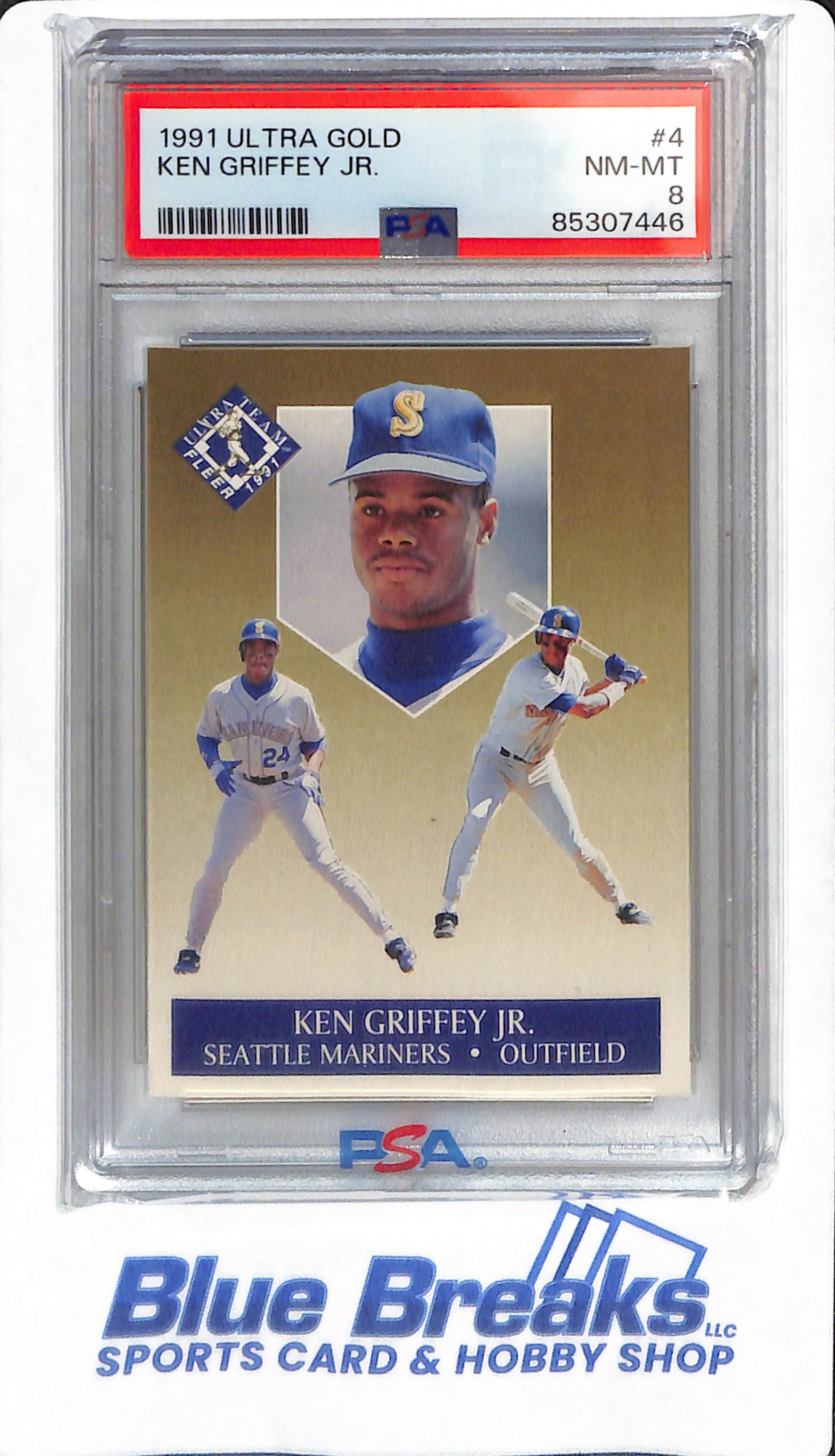 1991 Ultra Gold - Ken Griffey Jr - #4 - PSA 8 - Seattle Mariners - Baseball