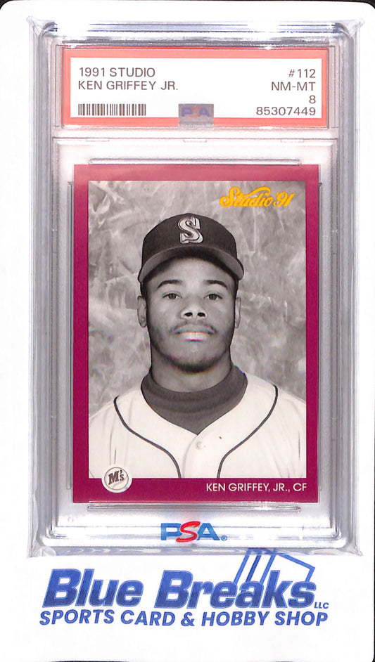 1991 Studio - Ken Griffey Jr - Seattle Mariners - # 112 - Baseball - PSA 8