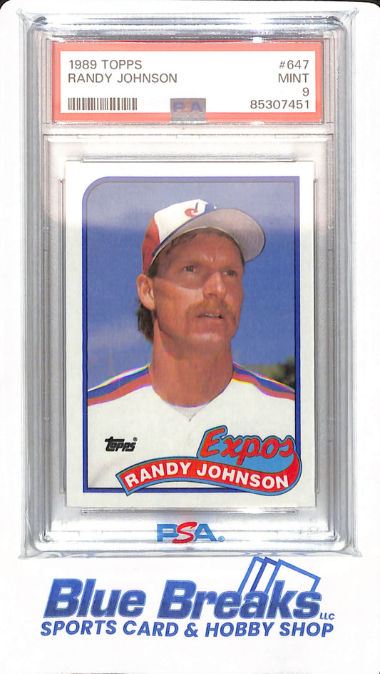 1989 Topps - Randy Johnson - # 647 - Montreal Expos - Baseball - PSA 9