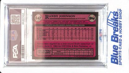 1989 Topps - Randy Johnson - # 647 - Montreal Expos - Baseball - PSA 9