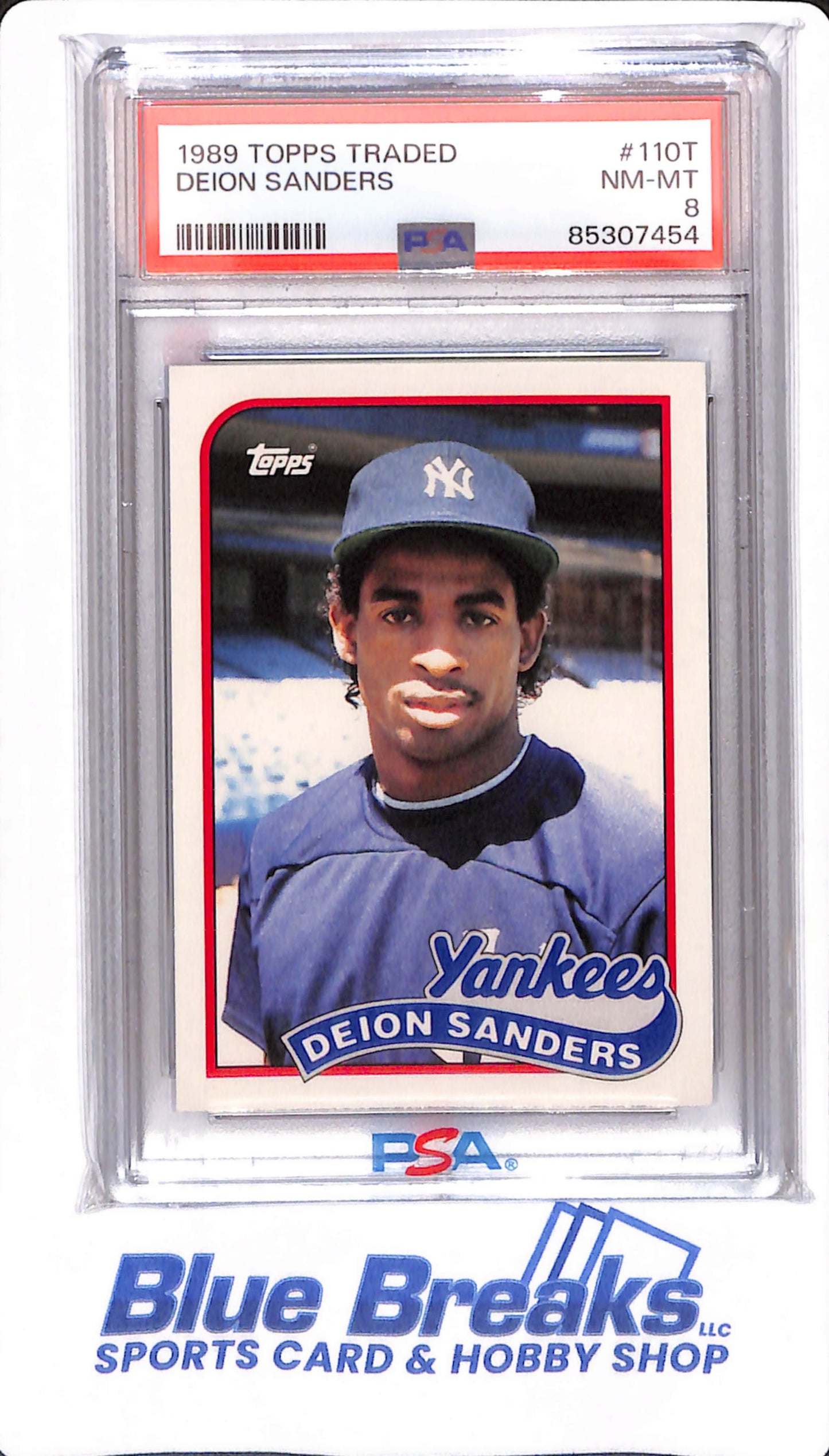 1989 Topps Traded - Deion Sanders - #110T - PSA 8 - New York Yankees - Baseball