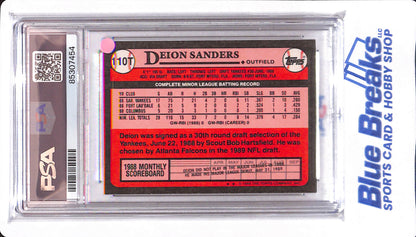 1989 Topps Traded - Deion Sanders - #110T - PSA 8 - New York Yankees - Baseball