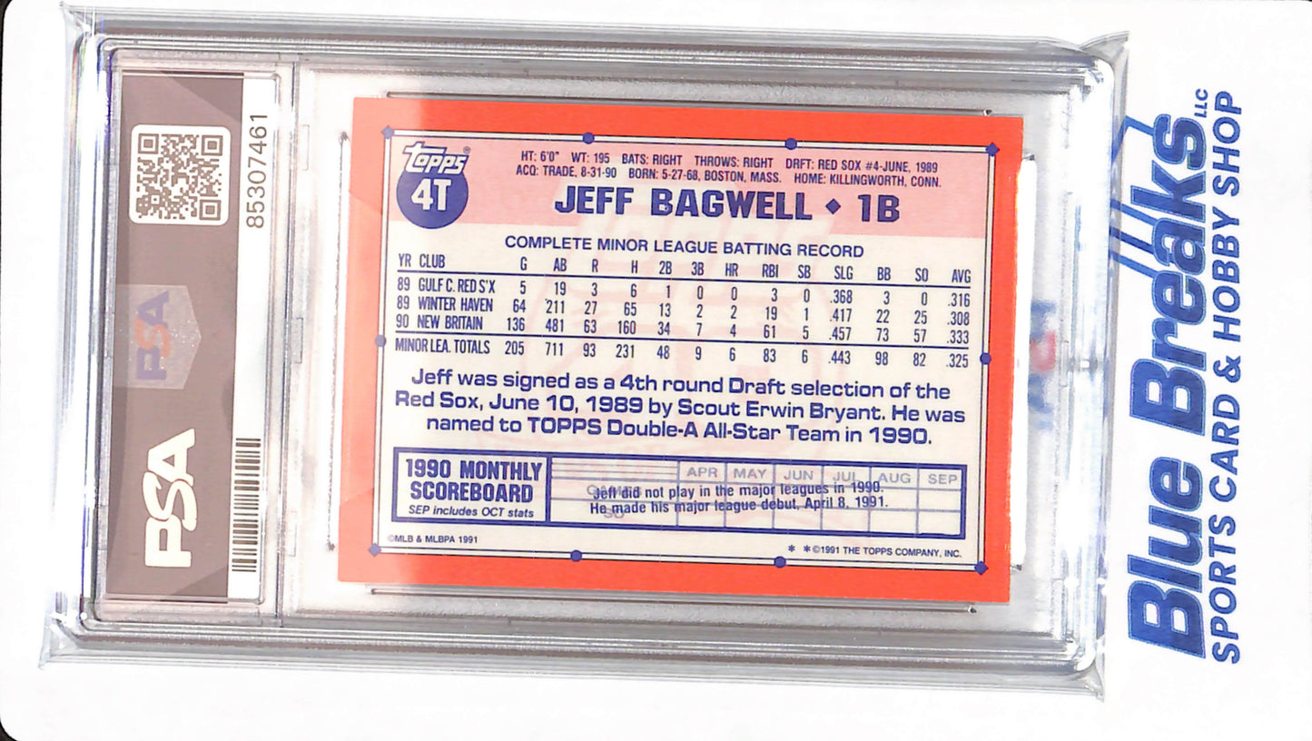 1991 Topps Traded - Jeff Bagwell - # 4T - PSA 9 - Houston Astros