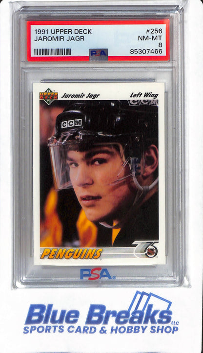 1991 Upper Deck - Jaromir Jagr - #256 - PSA 8 - Pittsburgh Penguins - Hockey