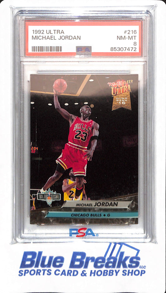 1992 Ultra - Michael Jordan - # 216 - Basketball - Chicago Bulls - PSA 8