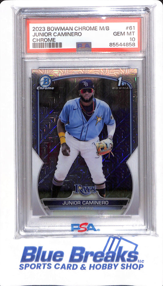 2023 Bowman Chrome Mega Box - Junior Caminero - # 61 - Tampa Bay Rays - PSA 10 - Baseball - Chrome