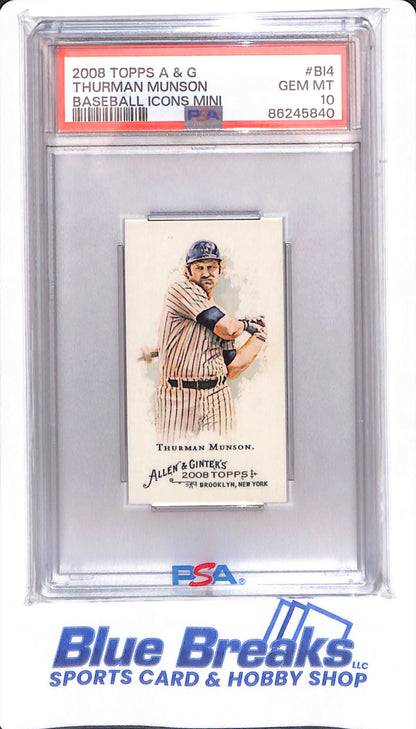 2008 - Topps Allen & Ginter - Thurman Munson - # B14 - New York Yankees - Baseball - PSA 10 - Baseball Icons Mini