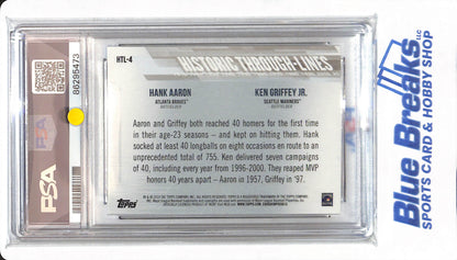 2019 Topps - Hank Aaron & Ken Griffey Jr - # HTL4 - PSA 10 - Atlanta Braves - Seattle Mariners - Baseball - Historic Through Lines