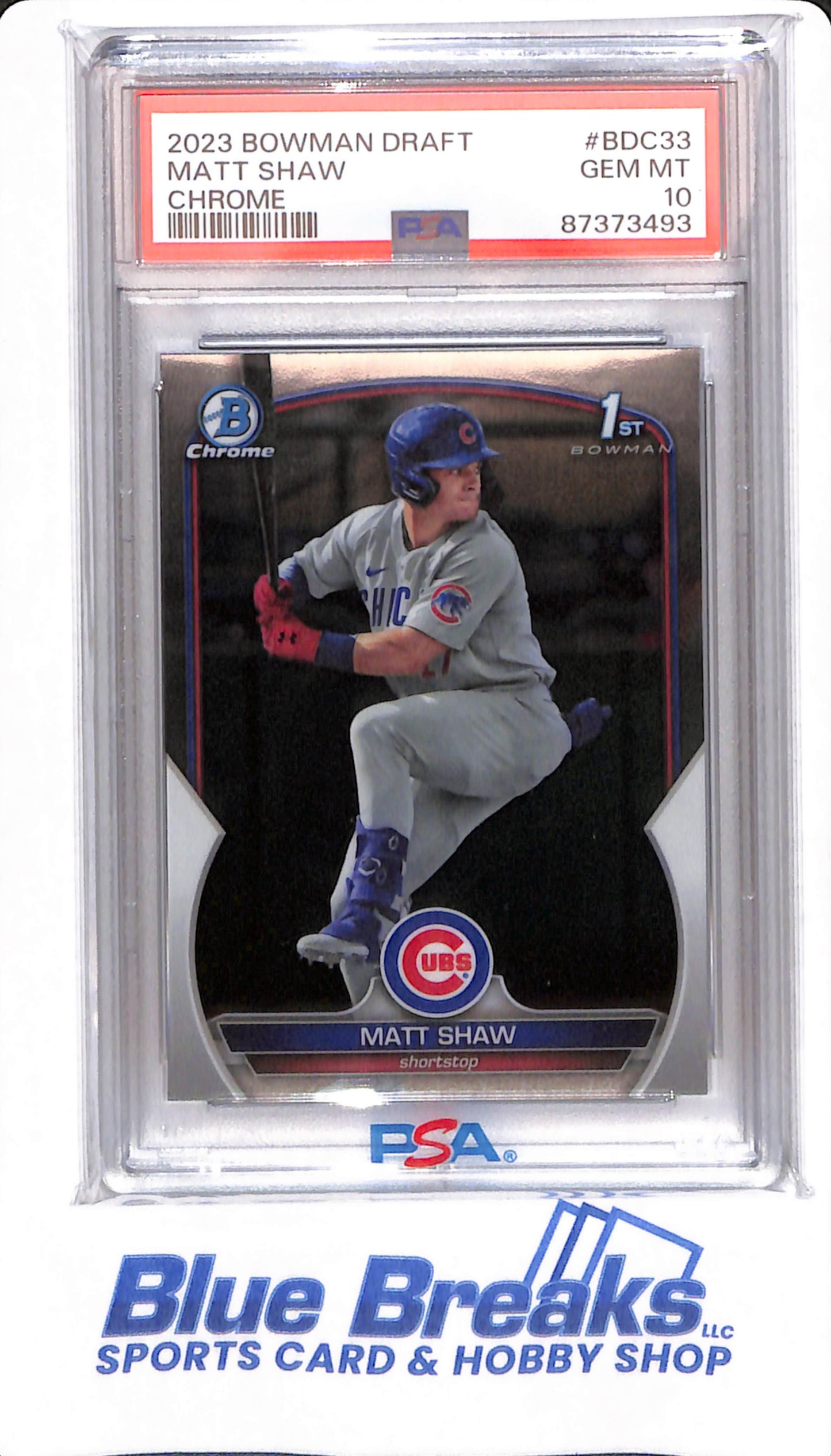 2023 Bowman Draft - Matt Shaw - # BDC33 - PSA 10 - Chicago Cubs - Baseball - Chrome