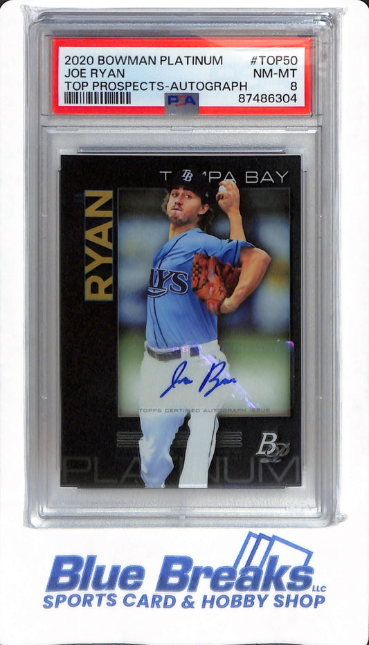 2020 Bowman Platinum - Joe Ryan - #TOP50 - PSA 8 - Tampa Bay Rays - Baseball - Top Prospects Autograph