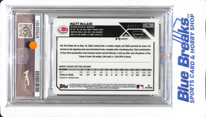 2023 Topps Chrome Update - Matt McLain - # USC200 - PSA 9 - Baseball - Cincinnati Reds - Green Wave - 42/99