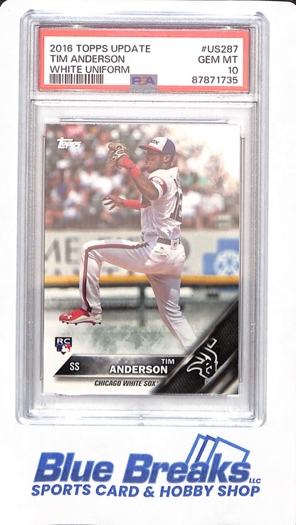 2016 Topps Update - Tim Anderson - Baseball - Chicago White Sox - # US287 - PSA 10 - White Uniform