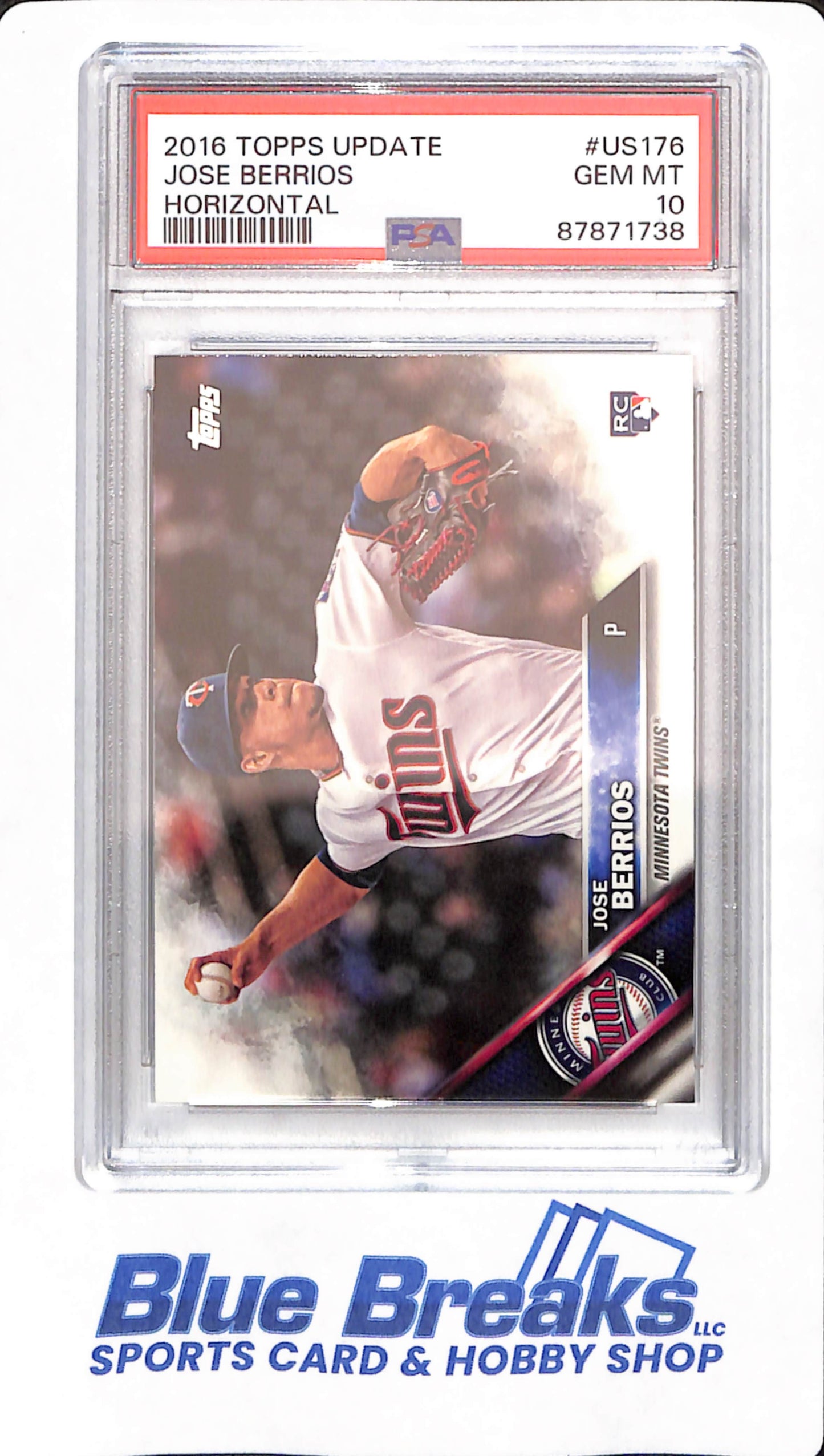 2016 Topps Update - Jose Berrios - # US176 - Baseball - PSA 10 - Horizontal - Minnesota Twins - Rookie