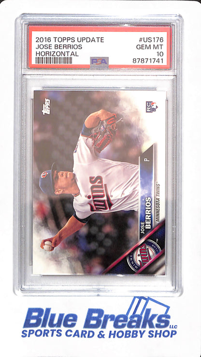 2016 Topps Update - Jose Berrios - # US176 - Baseball - PSA 10 - Minnesota Twins - Rookie - Horizontal