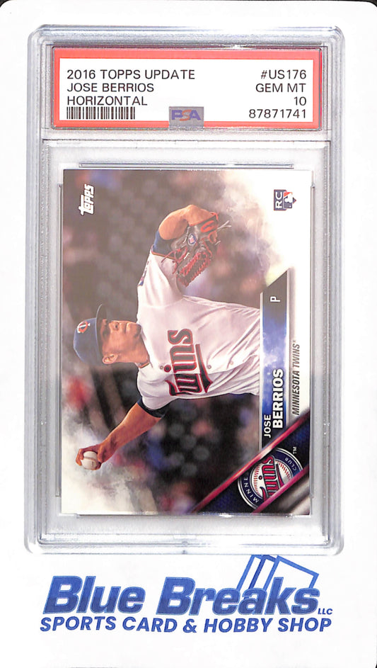 2016 Topps Update - Jose Berrios - # US176 - Baseball - PSA 10 - Minnesota Twins - Rookie - Horizontal