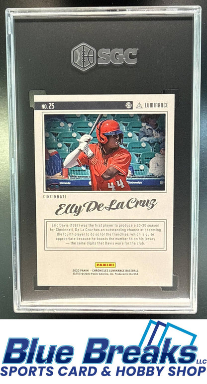 2023 Panini Chronicles Luminance Elly De La Cruz [RC] #25 SGC 10 Cincinnati Reds
