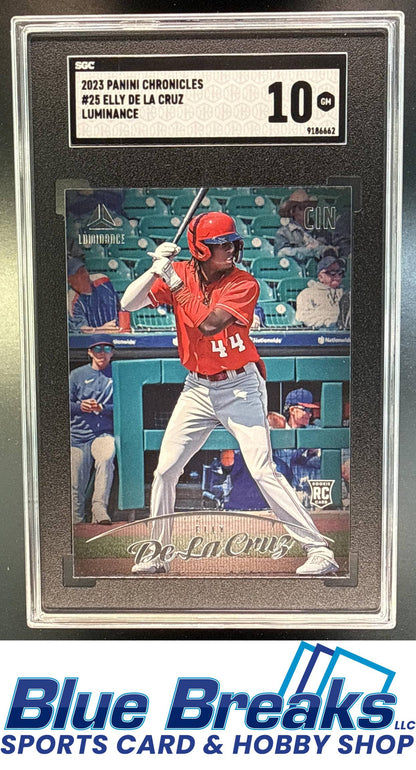 2023 Panini Chronicles Luminance Elly De La Cruz [RC] #25 SGC 10 Cincinnati Reds
