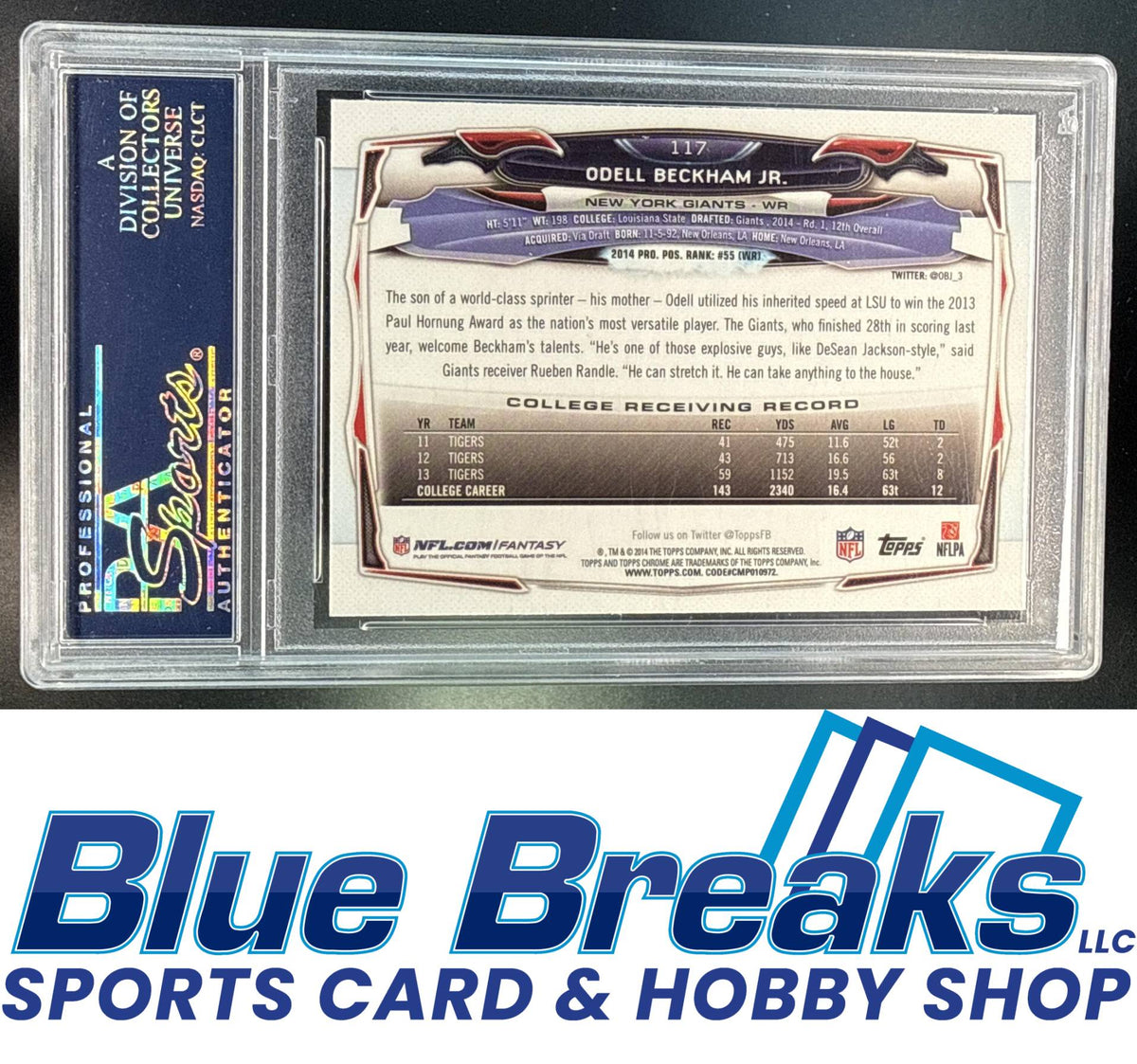 2014 Topps Chrome Odell Beckham Jr. [RC] #117 RC PSA 10 New York Giants