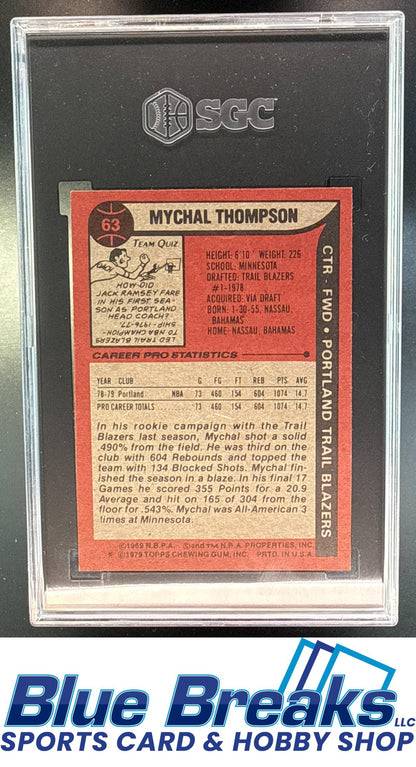1979-80 Topps Mychal Thompson [RC] #63 RC SGC 8.5 Portland Trail Blazers