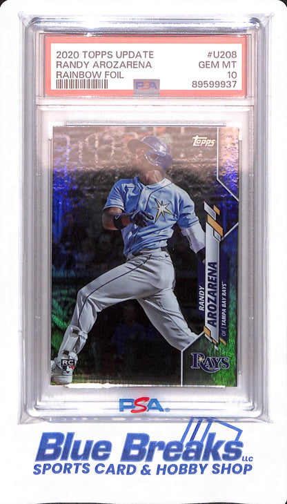 2020 Topps Update - Randy Arozarena - # U208 - Tampa Bay Rays - Baseball - PSA 10 - Rainbow Foil