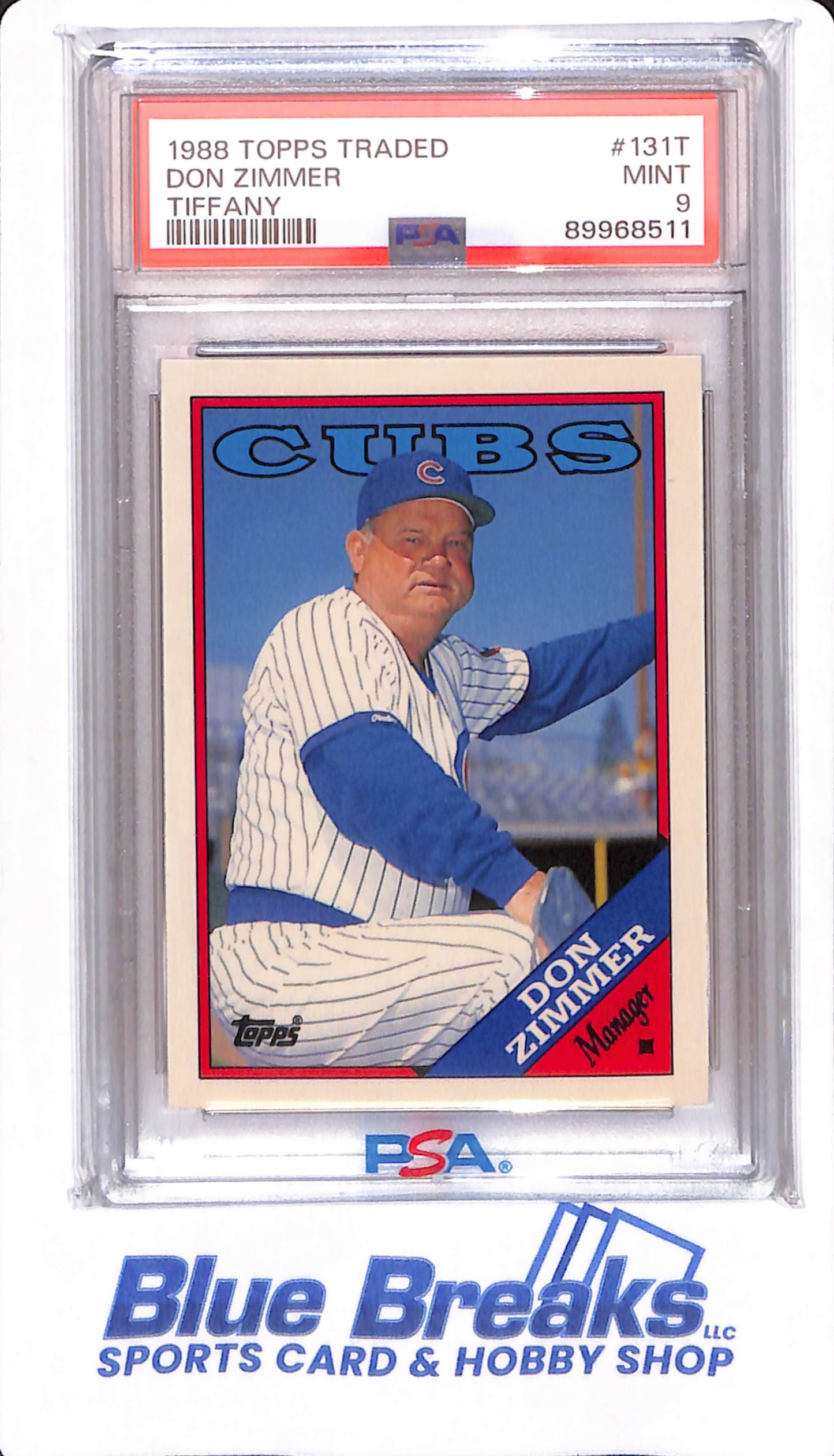 1988 Topps Traded - Don Zimmer - #131T - PSA 9 - Chicago Cubs - Tiffany - Baseball