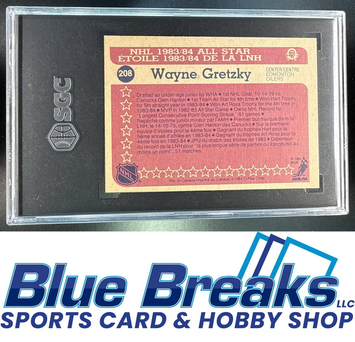 1984-85 O-Pee-Chee Wayne Gretzky [RC] #208 All-Star SGC 8 Edmonton Oilers