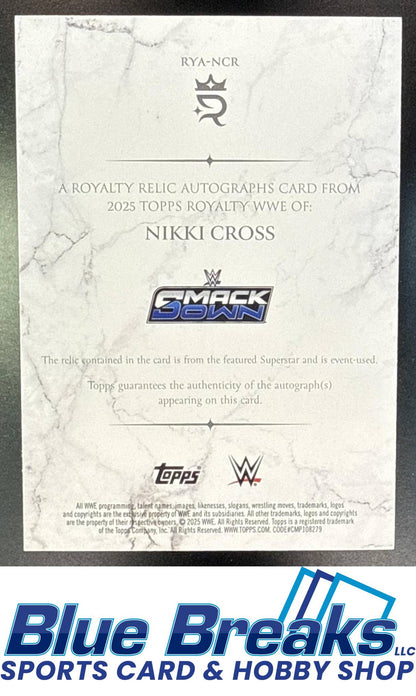 2025 Topps Royalty WWE Relic Auto Nikki Cross 91/99 #RYA-NCR