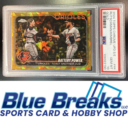 2024 Topps Chrome Update Sapphire Adley Rutschman #USCS44 Gold Refractor 07/50 PSA 10 Baltimore Orioles