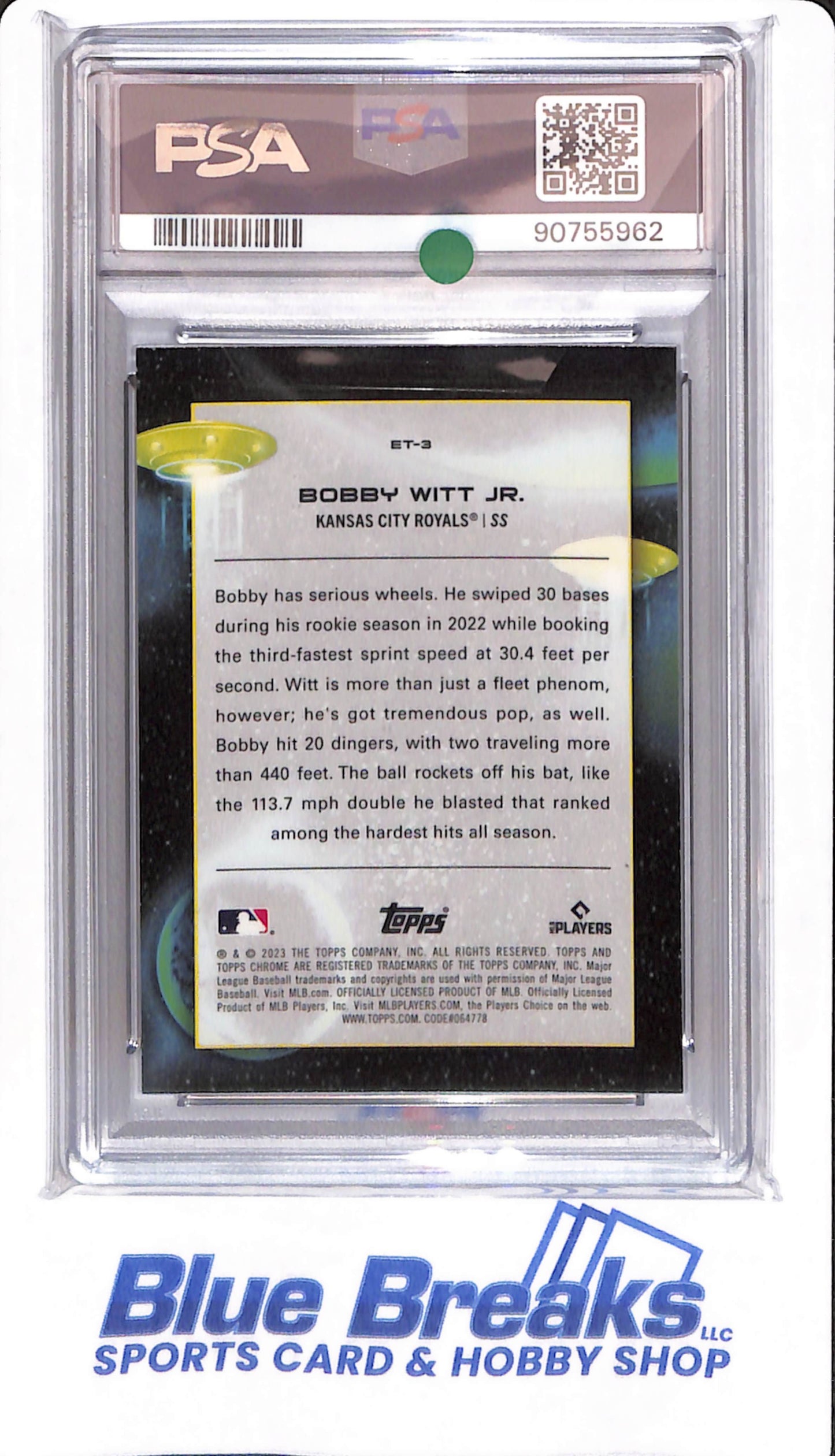 2023 Topps Cosmic Chrome - Bobby Witt Jr - # ET3 - Kansas City Royals - Baseball - PSA 10 - Extraterrestrial Talent