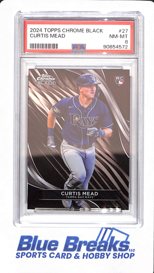 2024 Topps Chrome Black - Curtis Mead - # 27 - PSA 8 - Baseball - Tampa Bay Rays - Rookie