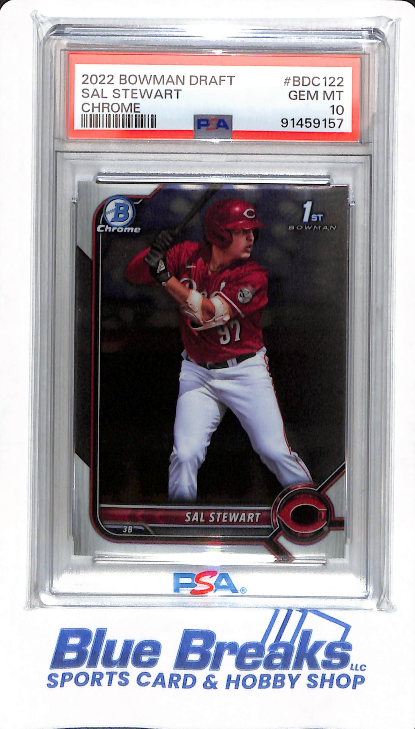 2022 Bowman Draft - Sal Stewart - # BDC122 - PSA 10 - Baseball - Cincinnati Reds - Chrome