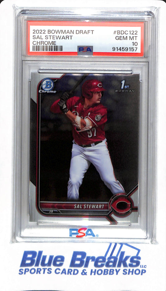 2022 Bowman Draft - Sal Stewart - # BDC122 - PSA 10 - Baseball - Cincinnati Reds - Chrome