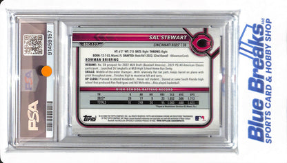 2022 Bowman Draft - Sal Stewart - # BDC122 - PSA 10 - Baseball - Cincinnati Reds - Chrome