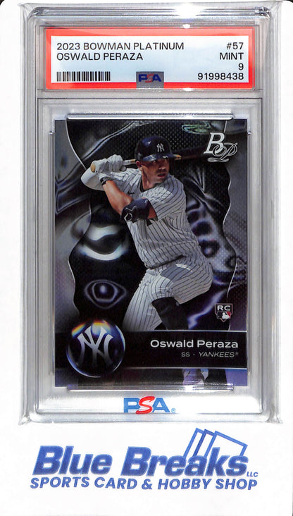 2023 Bowman Platinum - Oswald Peraza - #57 - PSA 9 - New York Yankees - Baseball