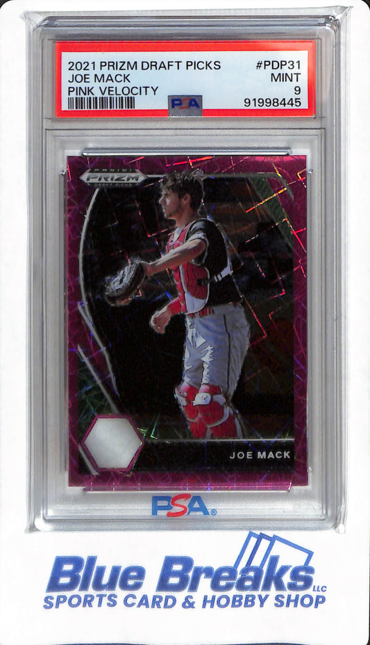 2021 Prizm Draft Picks - Joe Mack - #PDP31 - PSA 9 - Baseball - Pink Velocity