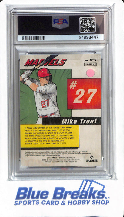 2022 Donruss - Mike Trout - #M1 - PSA 8 - Los Angeles Angels - Baseball - Marvels - Rapture