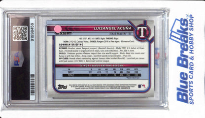 2022 Bowman - Luisangel Acuna - #BCP72 - PSA 9 - Texas Rangers - Baseball - Chrome Prospect Purple Raywave - 033/250