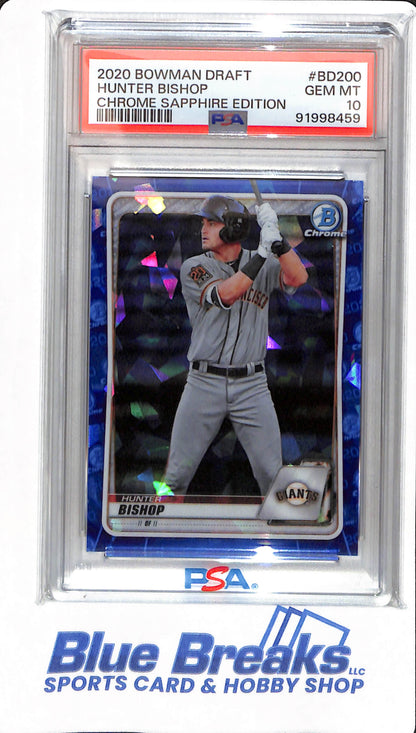 2020 Bowman Draft - Hunter Bishop - #BD200 - PSA 10 - San Francisco Giants - Baseball - Chrome Sapphire