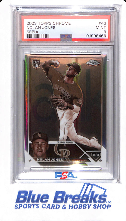 2023 Topps Chrome - Nolan Jones - #43 - PSA 9 - Colorado Rockies - Baseball - Sepia