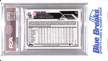 2023 Topps Chrome - Nolan Jones - #43 - PSA 9 - Colorado Rockies - Baseball - Sepia