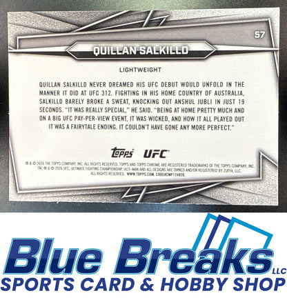 2026 Topps Chrome UFC Geometric Refractor Quillan Salkilld #57a RC