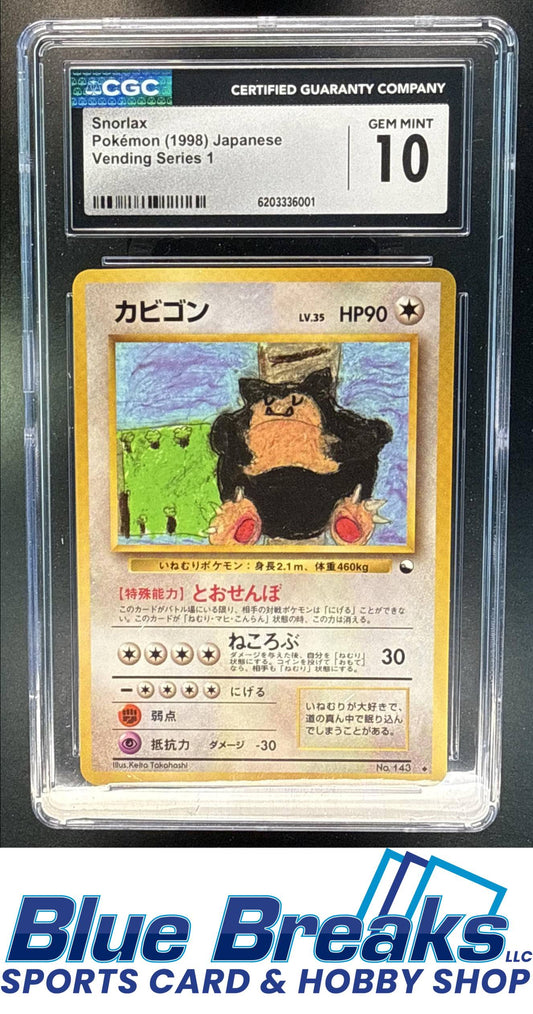 1998 Pokemon Japanese Vending Series 1 Snorlax #143 CGC 10