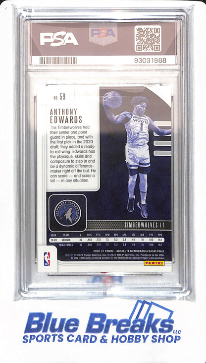 2020 Absolute Memorabilia - Anthony Edwards - # 59 - PSA 8 - Minnesota Timberwolves - Basketball - Dollar Tree