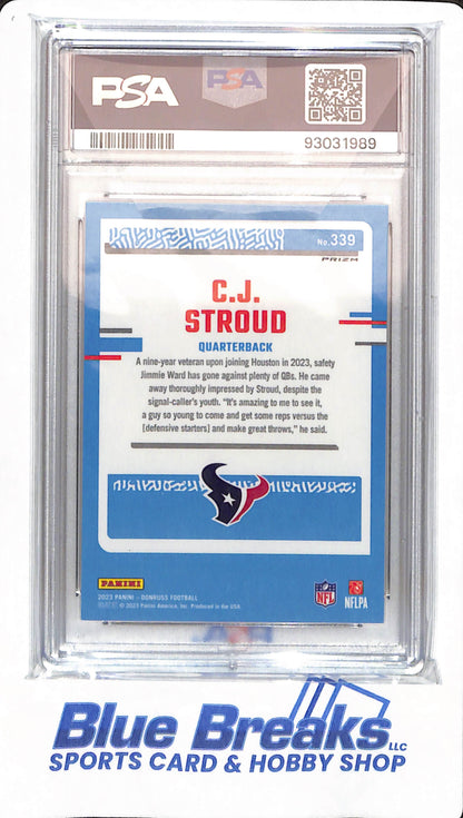 2023 Donruss - CJ Stroud - # 339 - PSA 10 - Football - Houston Texans - Optic Preview - Red & Green